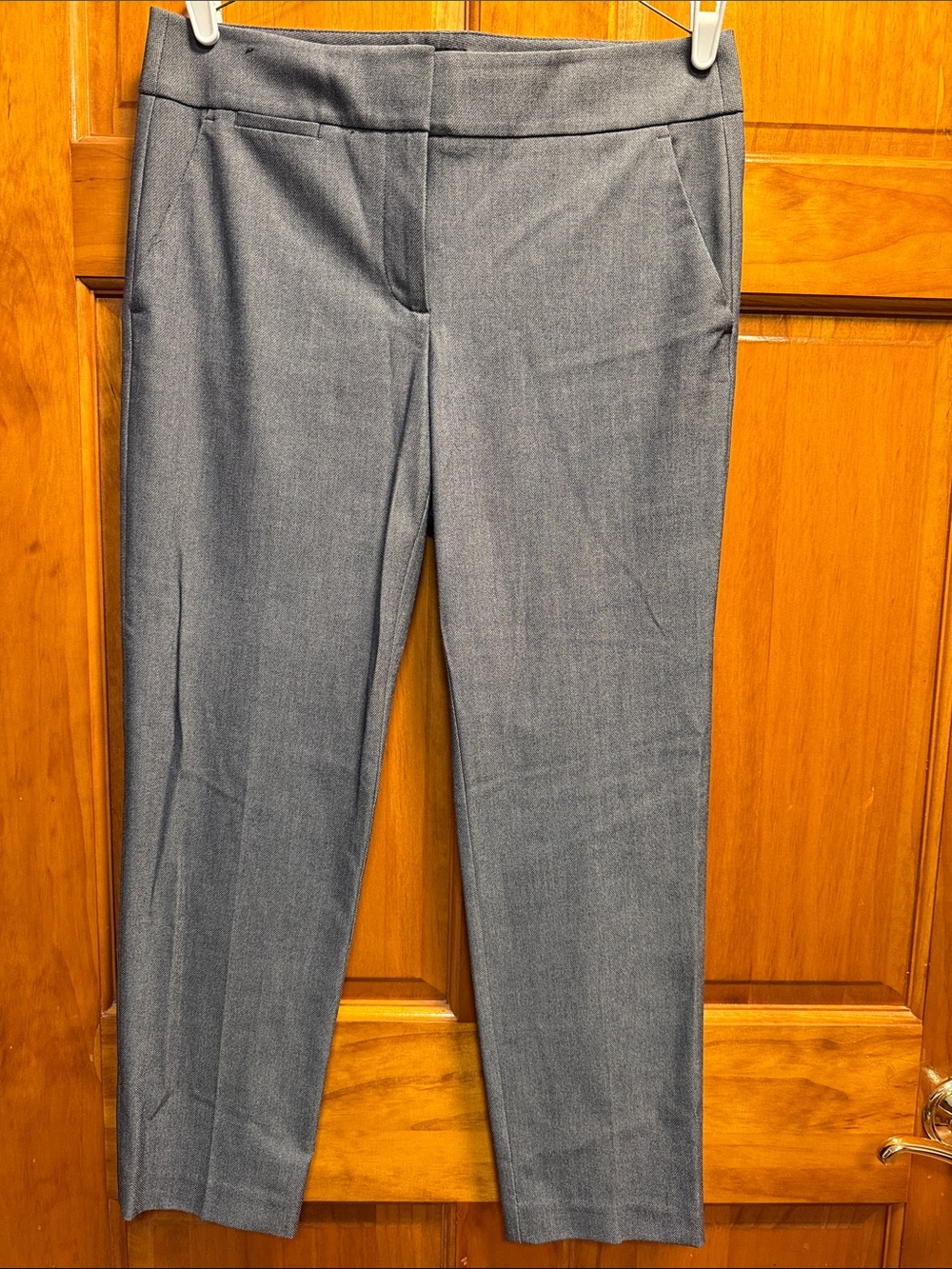 LOFT Heather Gray Tailored Slim Straight Trousers